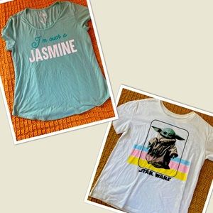 Disney Tees, Princess, Baby Yoda, medium